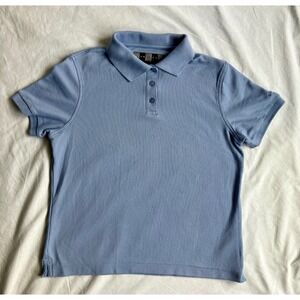 Nike Golf Kids Dri Fit Polo Shirt Blue Short Sleeve Size S 4-6 Athletic